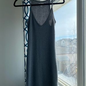 Grey knit body con dress